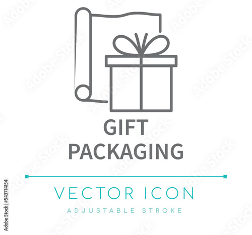 Gift Packaging Line Icon