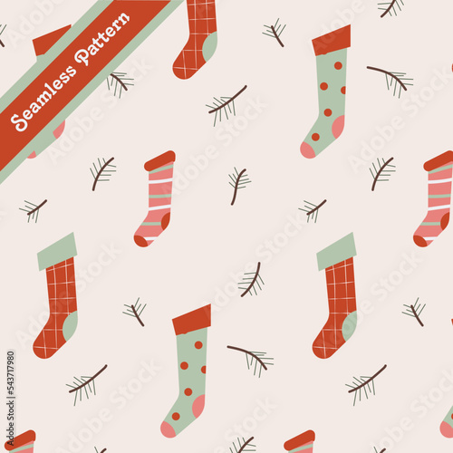 seamless pattern with christmas socks