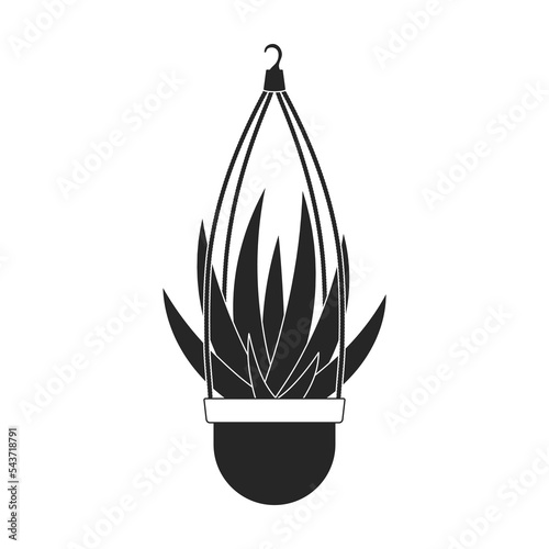 Flowerpot vector black icon. Vector illustration flowerpot on white background. Isolated black illustration icon of flower pot.