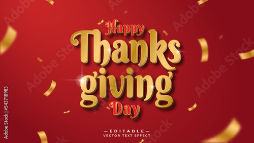 Background design of thanksgiving day and happy new year with text effect gold