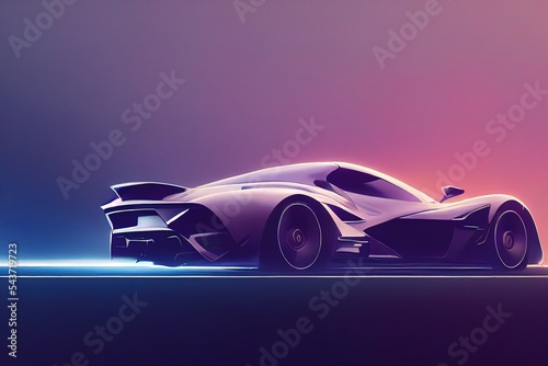 Stunning illustration of futuristic sports car. Ai generated