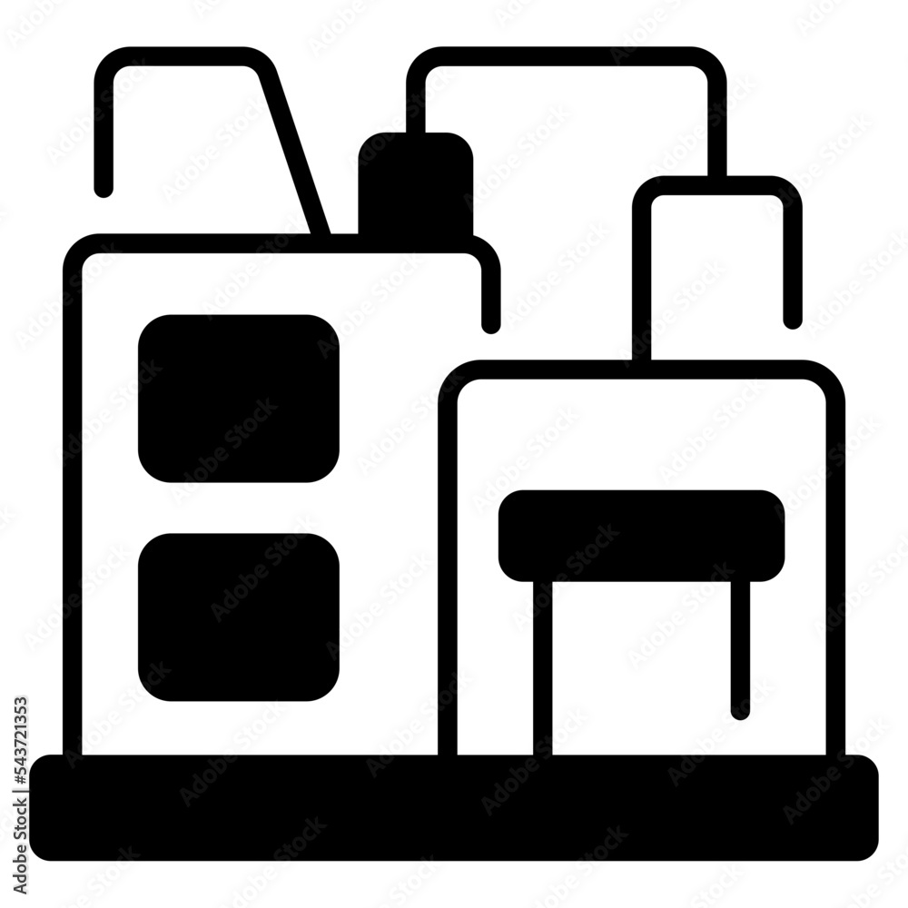 Half solid outline icon related to industry , factory , and cargo Half solid outline icon related to industry , factory , and cargo