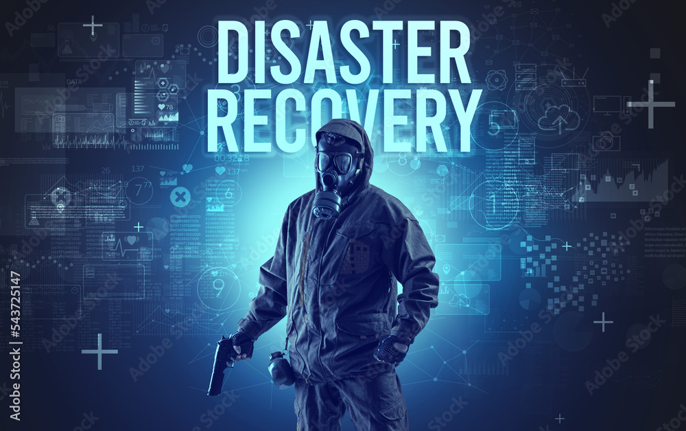 Fototapeta premium Faceless man with online security concept