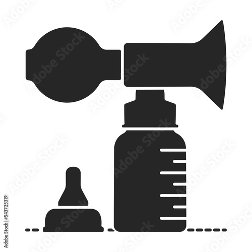 Breast pump vector icon.Black vector icon isolated on white background breast pump .