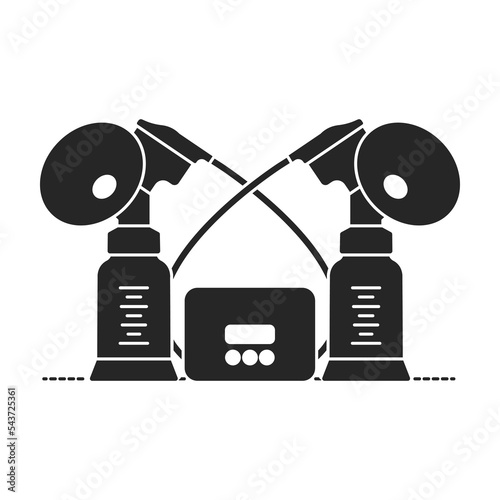 Breast pump vector icon.Black vector icon isolated on white background breast pump .