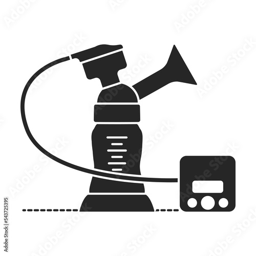 Breast pump vector icon.Black vector icon isolated on white background breast pump .