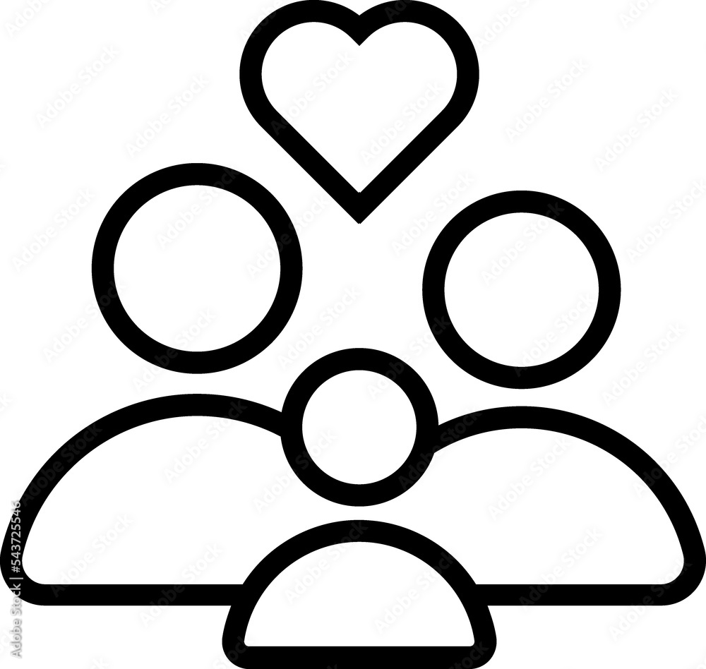 Parents with child silhouette outline vector sign Parents with child silhouette outline vector sign