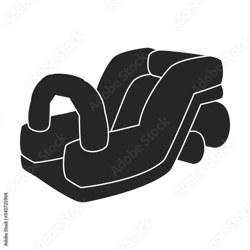 Inflatable slide vector icon.Black vector icon isolated on white background inflatable slide.