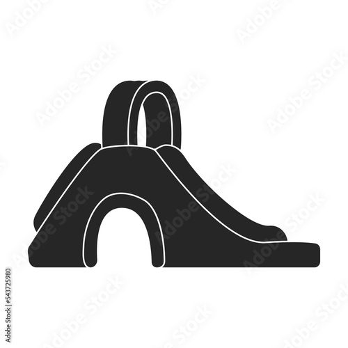 Inflatable slide vector icon.Black vector icon isolated on white background inflatable slide.