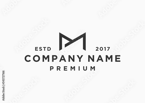 letter mp logo design vector illustration template