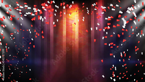 abstract background of confetti and spotlight celebration