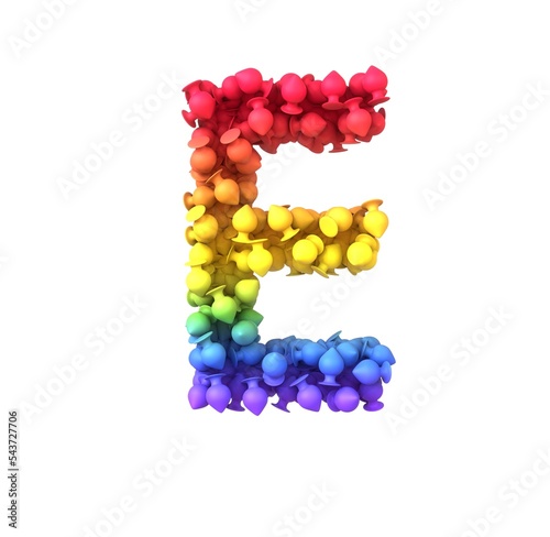 Rainbow Butt Plug  Themed Font  Letter E