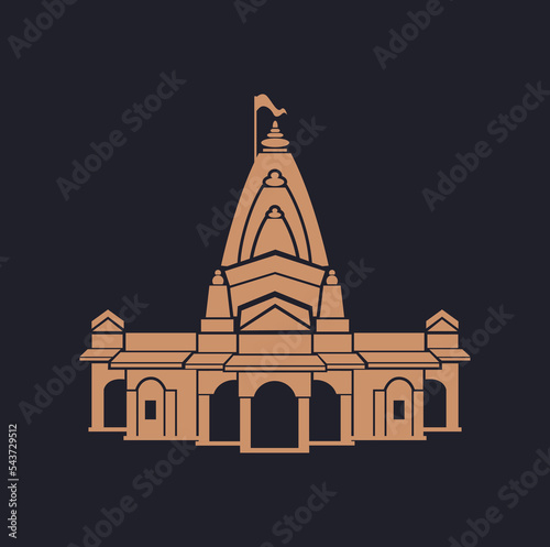 Nageshwar temple (lord Shiva temple) icon. Nageshwar mandir symbol.