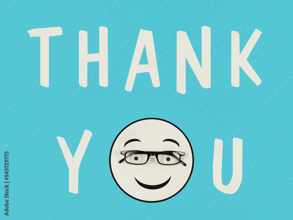 Thank you with a smiling friendly face, being thankful, communication concept
Thank you with a smiling friendly face, being thankful, communication concept