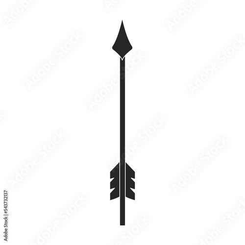 Arrow for bow vector icon. Black vector icon isolated on white background arrow for bow.