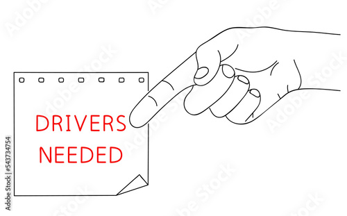 Drivers Needed. Car company hiring a workers. Cars and Trucks logistics business concept. Vector