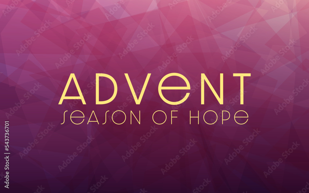 Advent, the season of hope banner in warm purple, pink and gold, like flickering candle light.