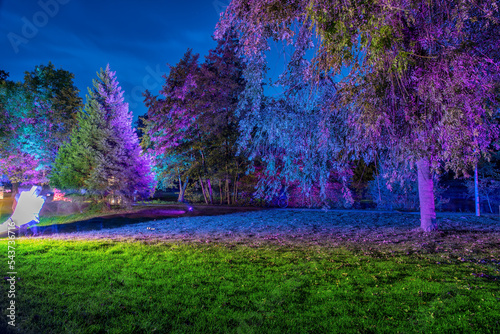 Obraz na płótnie illuminated autumn park Bad Bevensen Germany w salonie