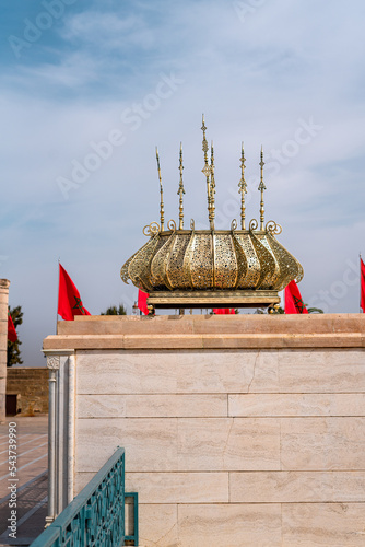 Gilded lamp in the Mausoleum of Mohammed V in Rabat