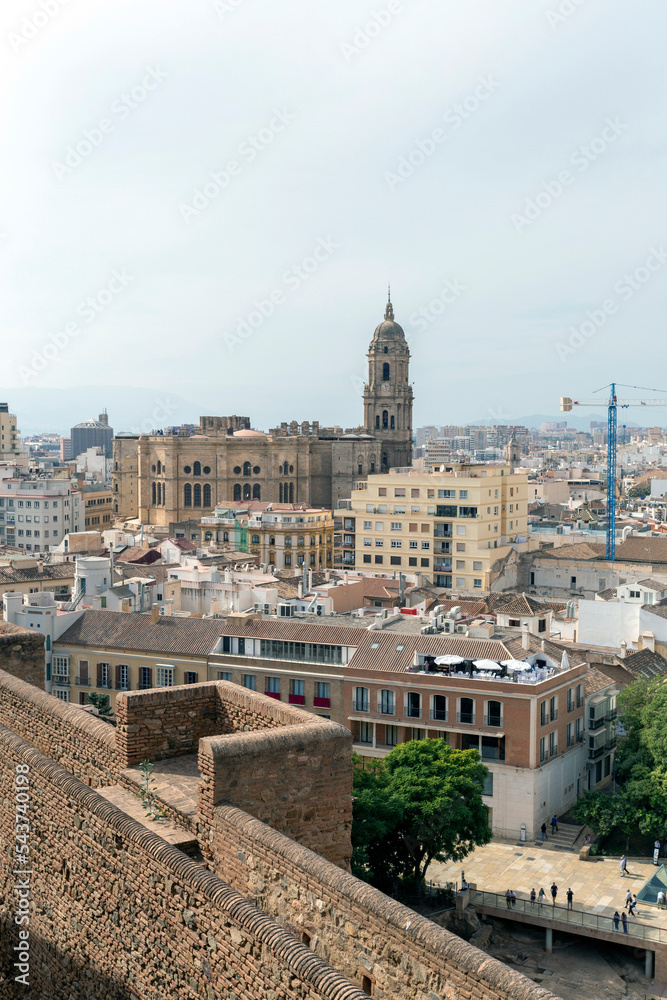 View of the Malaga Cathedral from the Alcazaba