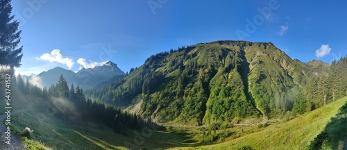 grüner Berg als Panorama