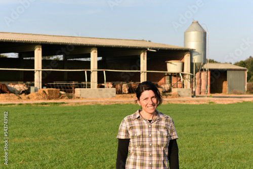 portrait of a farmer outside behind a farm © curto