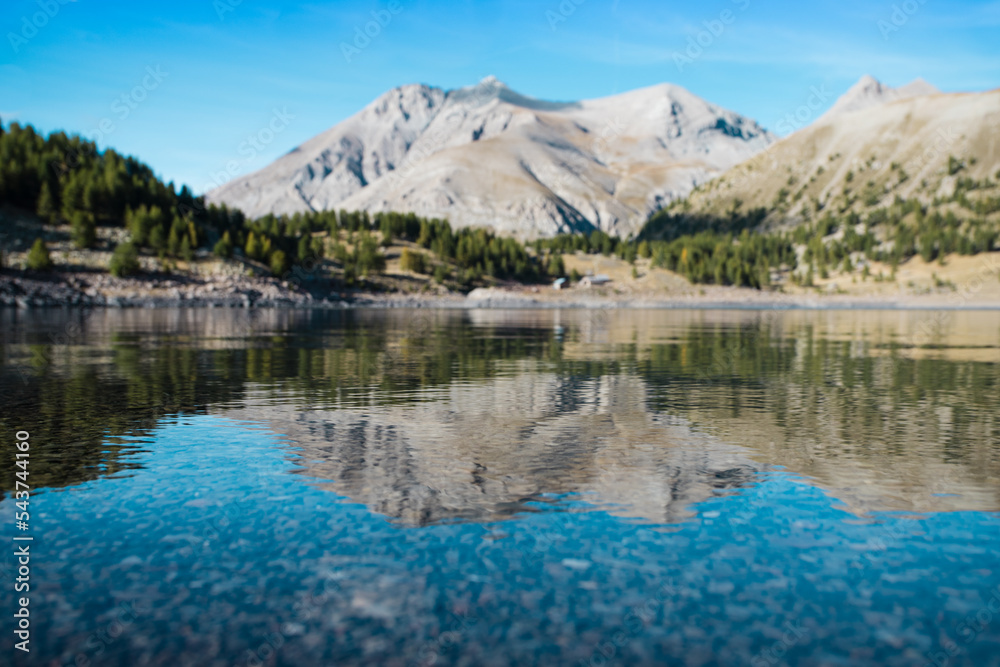 Allos lake in the French Alpes.National park of Mercantour (Provence,France)
