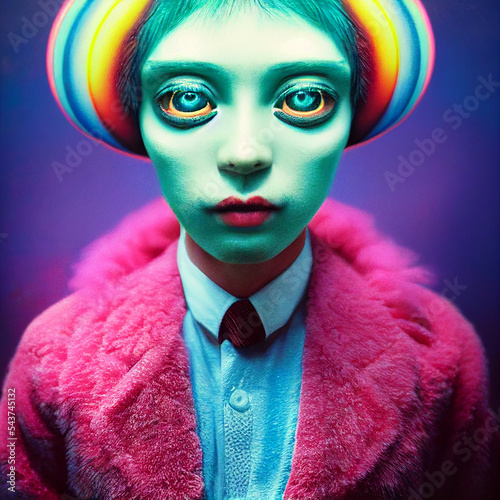 Creepy Candy Creatures and People, Abstract Colorful Illustration photo