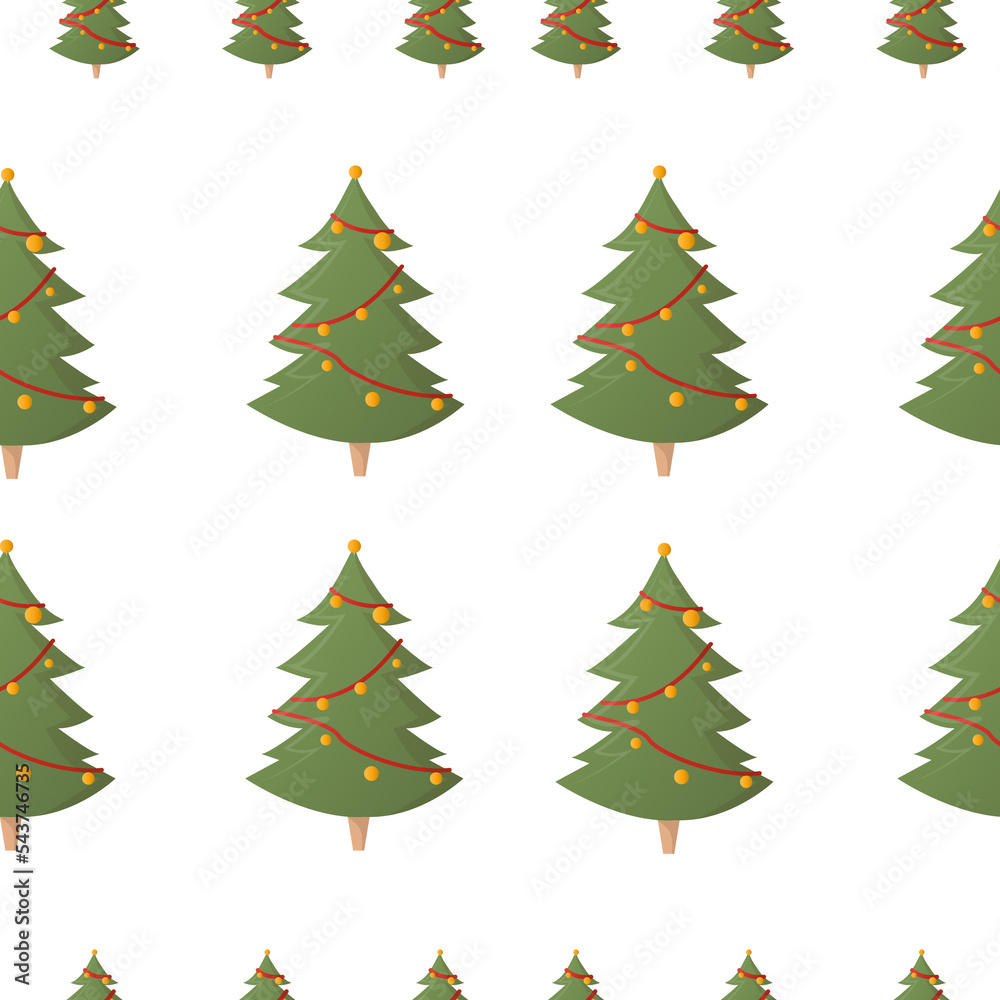 Christmas card with Christmas tree and shining star at the top
