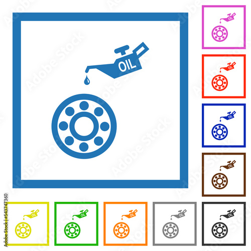 Oiler can and bearings flat framed icons