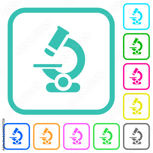 Microscope vivid colored flat icons