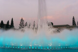 Impressive and beautiful fountains at night in the Magic water circuit at Reserve park, Lima, Peru