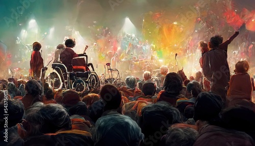 Handicap Inclusion on Public Spaces, Rock Concerts, and Events, allowing people on wheelchair with equal conditions