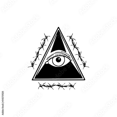 one-eyed triangle symbol concept