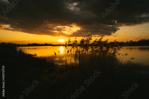 sunset on the river