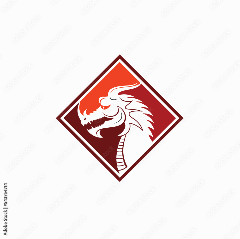 Obraz premium illustration of dragon head, vector art.