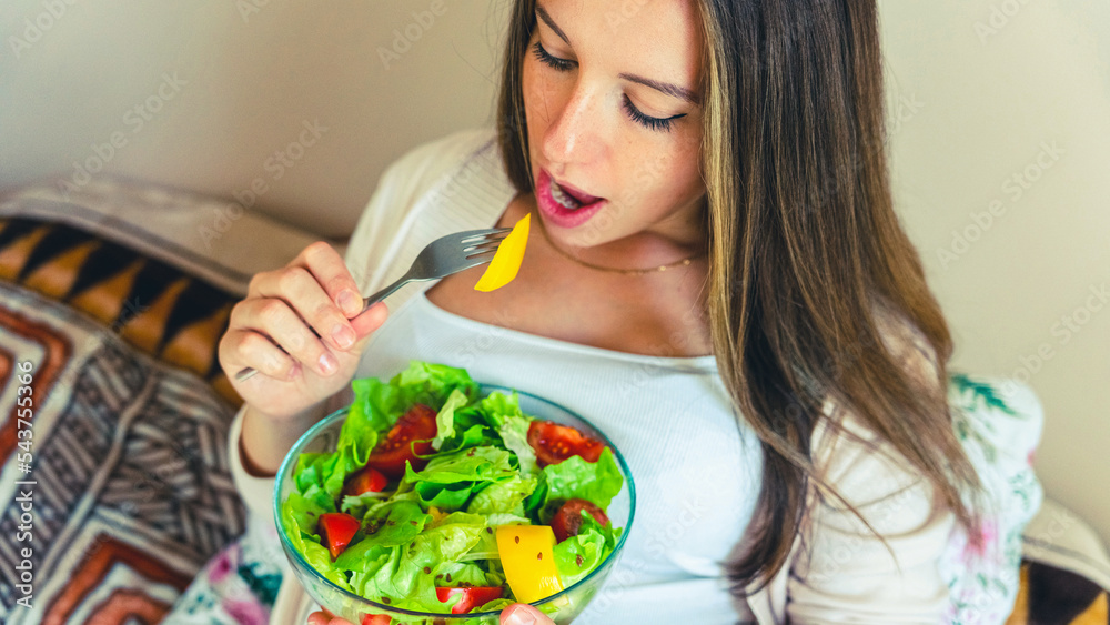 Pregnant healthy eating salad. Pregnancy woman eating nutrition healthy food. Healthy breakfast concept. Pregnant healthy eating salad. Pregnancy woman eating nutrition healthy food. Healthy breakfast concept.