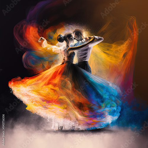 Abstract dancers of smoke and air photo