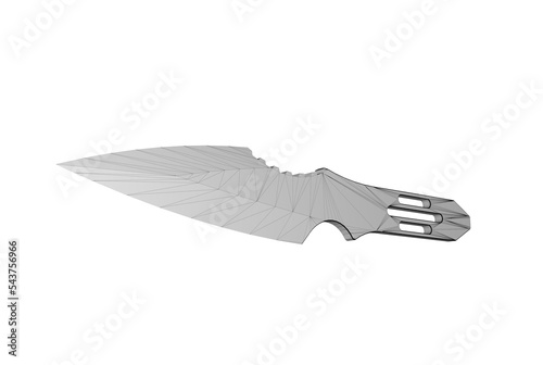 3D illustration of throwing knife isolated
