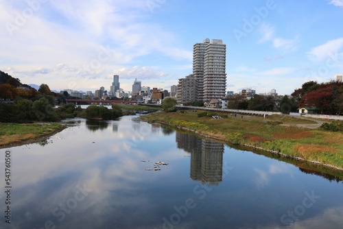 November 2022, Sendai City, Miyagi Prefecture.Scenery of Hirose riverbed.