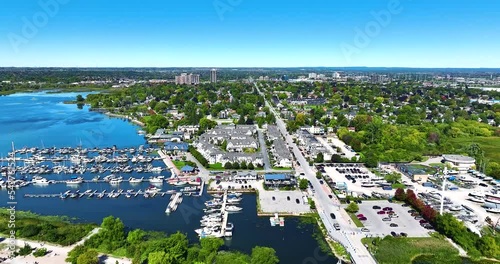 Yacht Port  Scarborough Lake Ontario Blue Sky Drone Shot photo