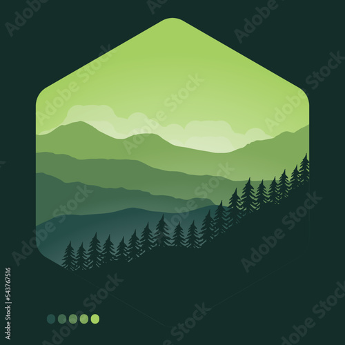 Nature landscape and green mountains