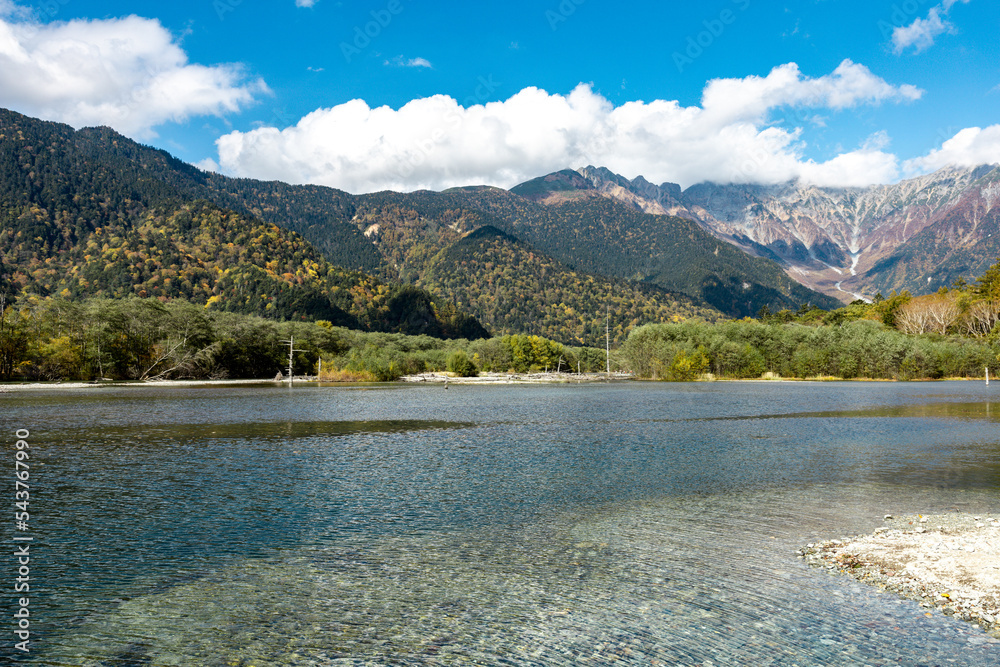 Azusa river flows through Kamikochi, into the Matsumoto Basin. The river itself flows from a spring located deep within Mt. Yari, perhaps the most famed peak in the Northern Alps.