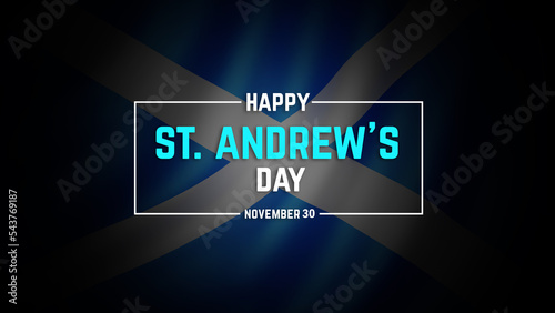 Saint Andrew's Day (November 30) concept illustration with Scotland flag in dark background. Feast of Saint Andermas design photo