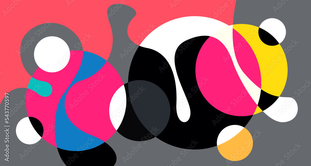 Fototapeta premium Abstract liquid shape. Fluid geometric design. Isolated gradient waves with geometric lines, dots, batik Indonesia pattern. Vector illustration.