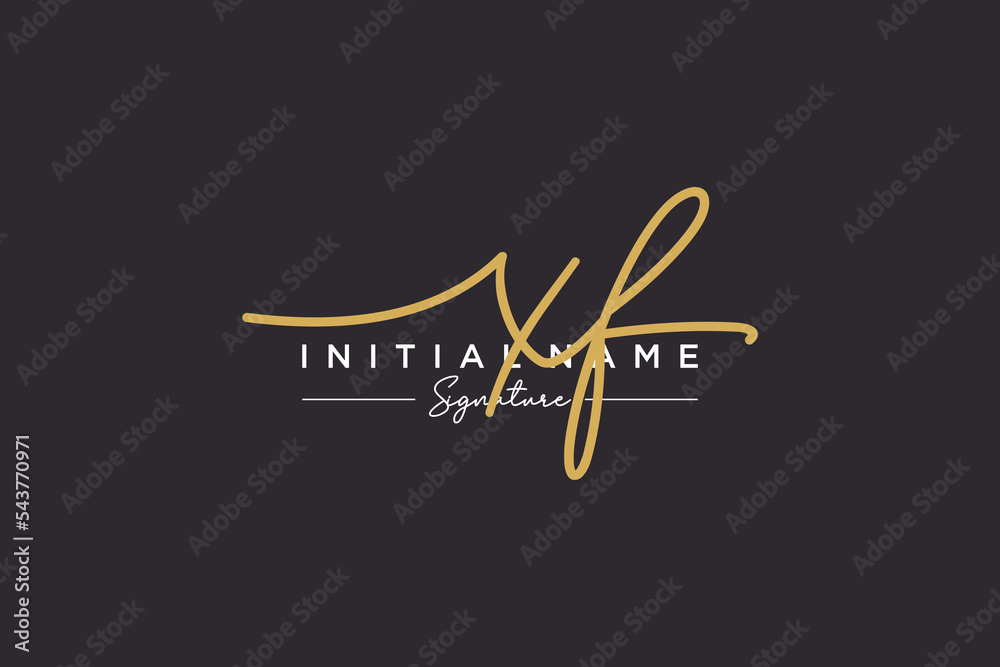 Initial XF signature logo template vector. Hand drawn Calligraphy lettering Vector illustration.