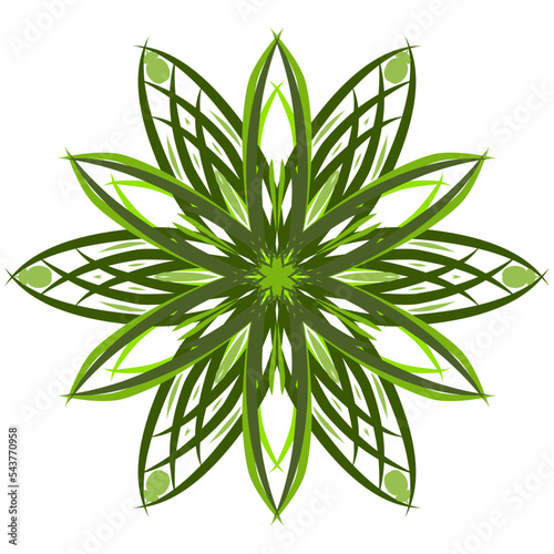 Vector illustration of abstract round beautiful ornament. Decorative antique ethnic mandala pattern. Design elements for tattoos or logos.