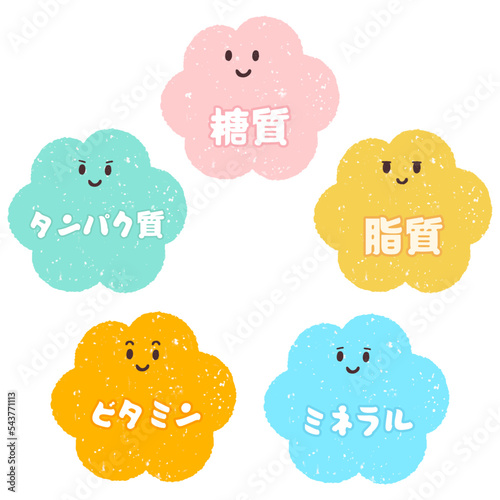５大栄養素　成分　キャラクター　PNG