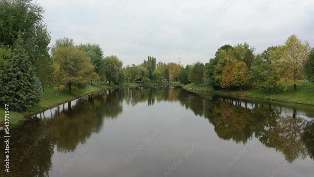 Aerial view of porsuk river in Eskisehir,TURKEY.4K UHD aerial video. Aerial view of porsuk river in Eskisehir,TURKEY.4K UHD aerial video.