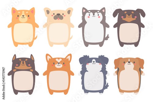 cartoon pet text frame cute dogs and cats for kids